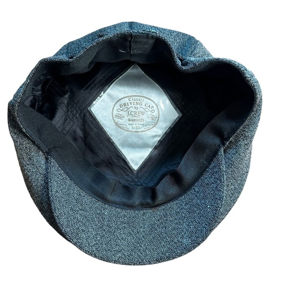 J. Crew | Grey Wool Herringbone Classic Driving Cap Size L/XL - Picture 2 of 8